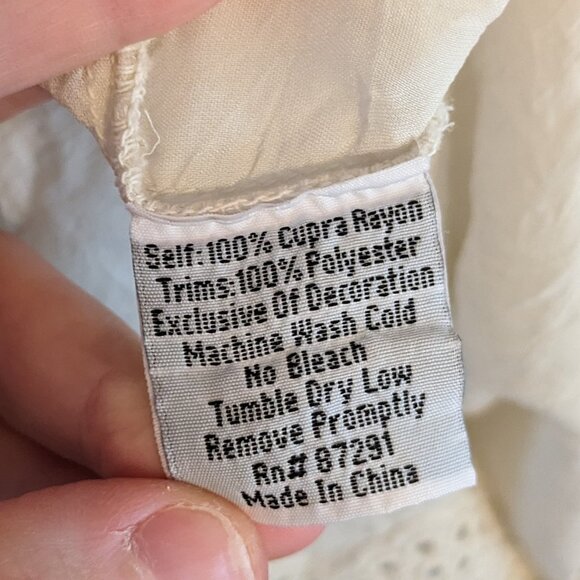 Johnny Was Collection "Liya" Georgette Tunic Blouse Embroidery Eyelet Sz Medium - Picture 12 of 13